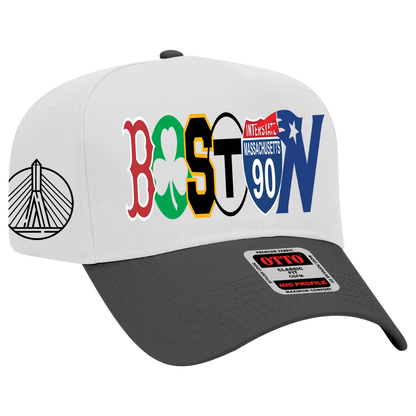 Boston Logo White w/Black Brim Hat